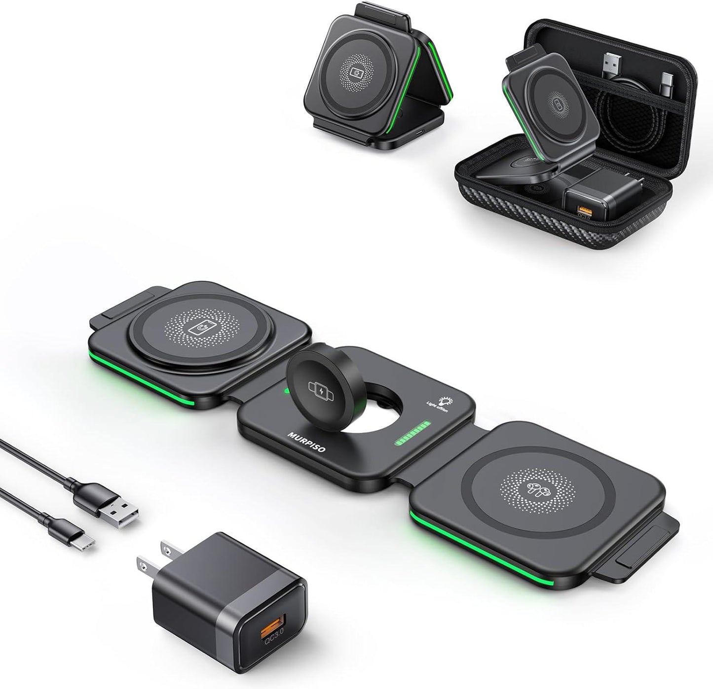 Cargador Inalámbrico 3 en 1 + 50% OFF y envio gratis