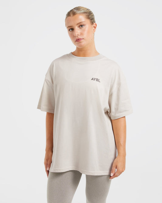 Lift Graphic Oversized T Shirt - Beige - Silene
