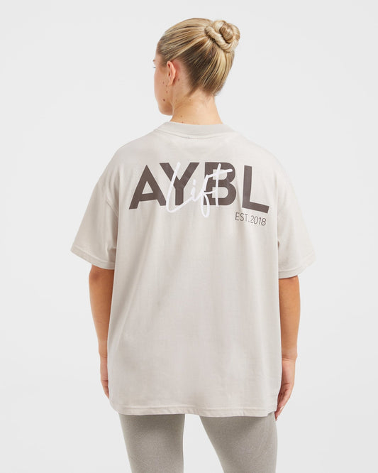 Lift Graphic Oversized T Shirt - Beige - Silene